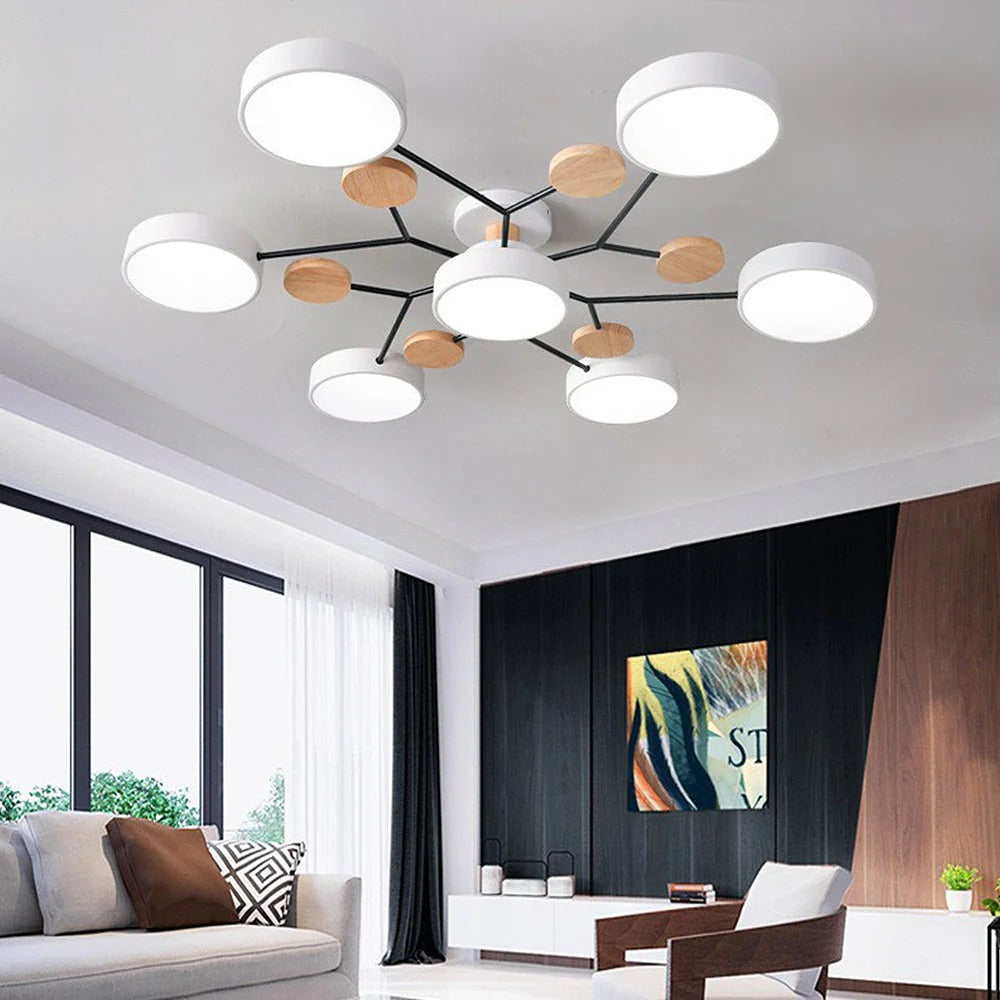 Moderne LED-Deckenleuchte mit mehreren Leuchtquellen für den Innenbereich
