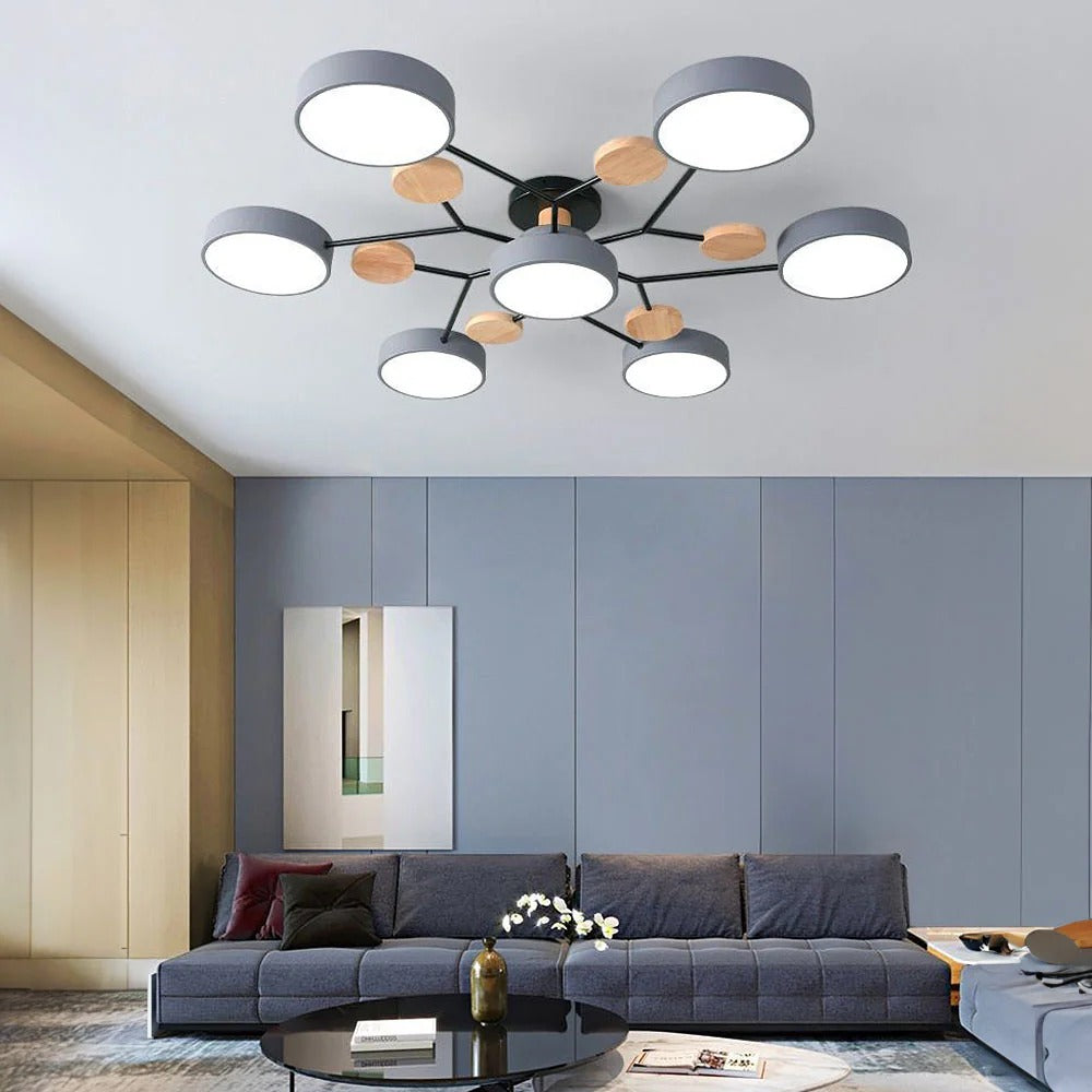 Moderne LED-Deckenleuchte mit mehreren Leuchtquellen für den Innenbereich