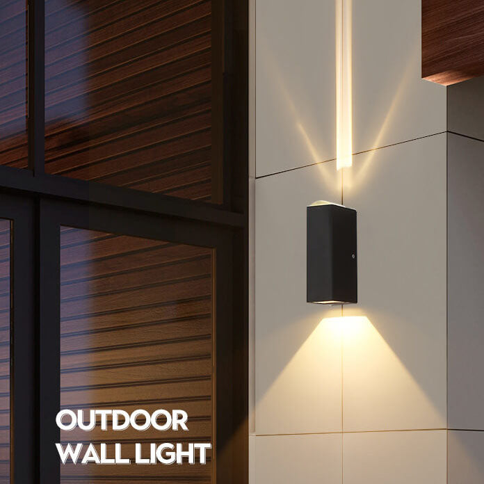 Moderne rechteckige LED-Außenwandleuchte für die Terrasse