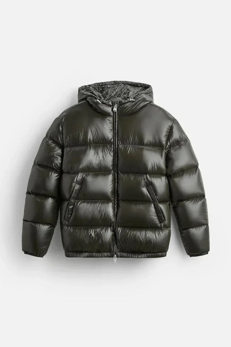 Mens Quilted Puffer Jacket | Casual Hood