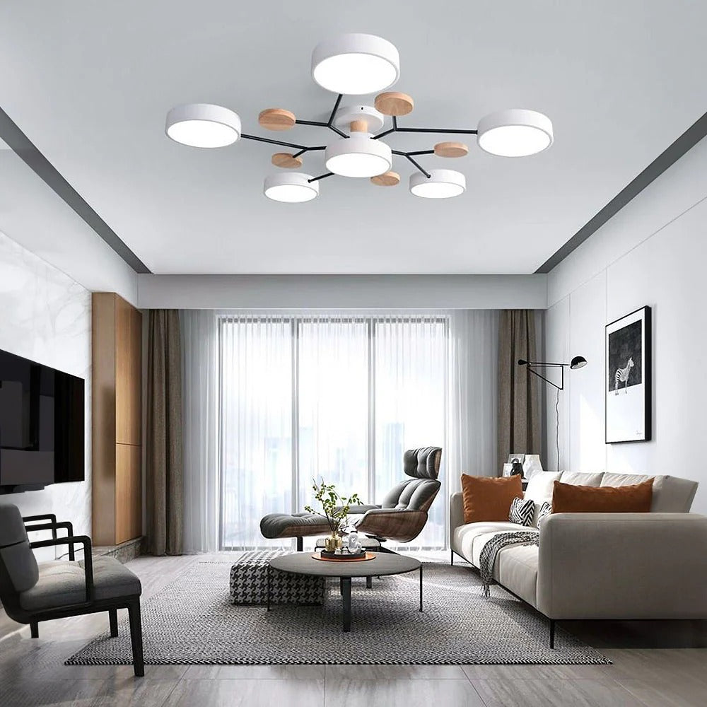 Moderne LED-Deckenleuchte mit mehreren Leuchtquellen für den Innenbereich