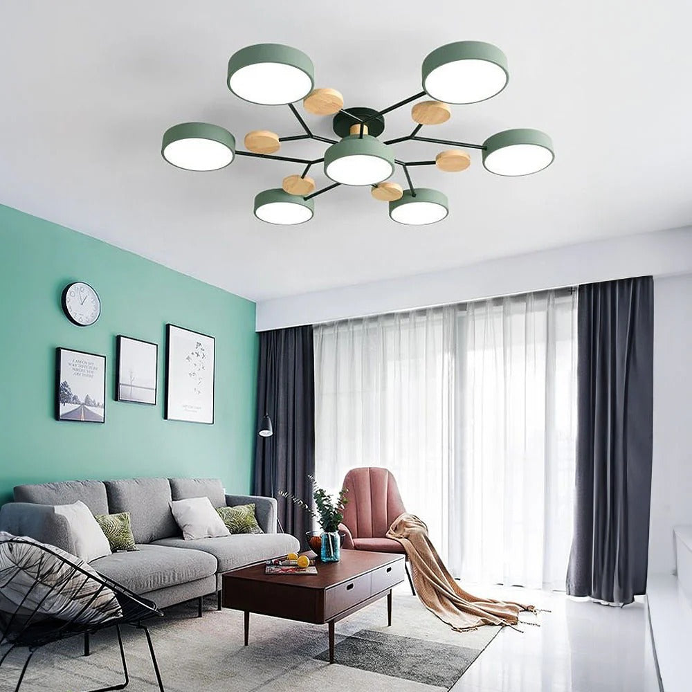 Moderne LED-Deckenleuchte mit mehreren Leuchtquellen für den Innenbereich
