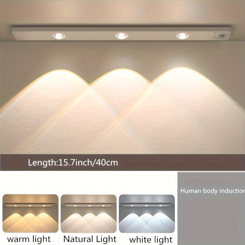 LED-Bewegungsmelder-Streifenleuchte Kabellose Wiederaufladbare Schrankbeleuchtung