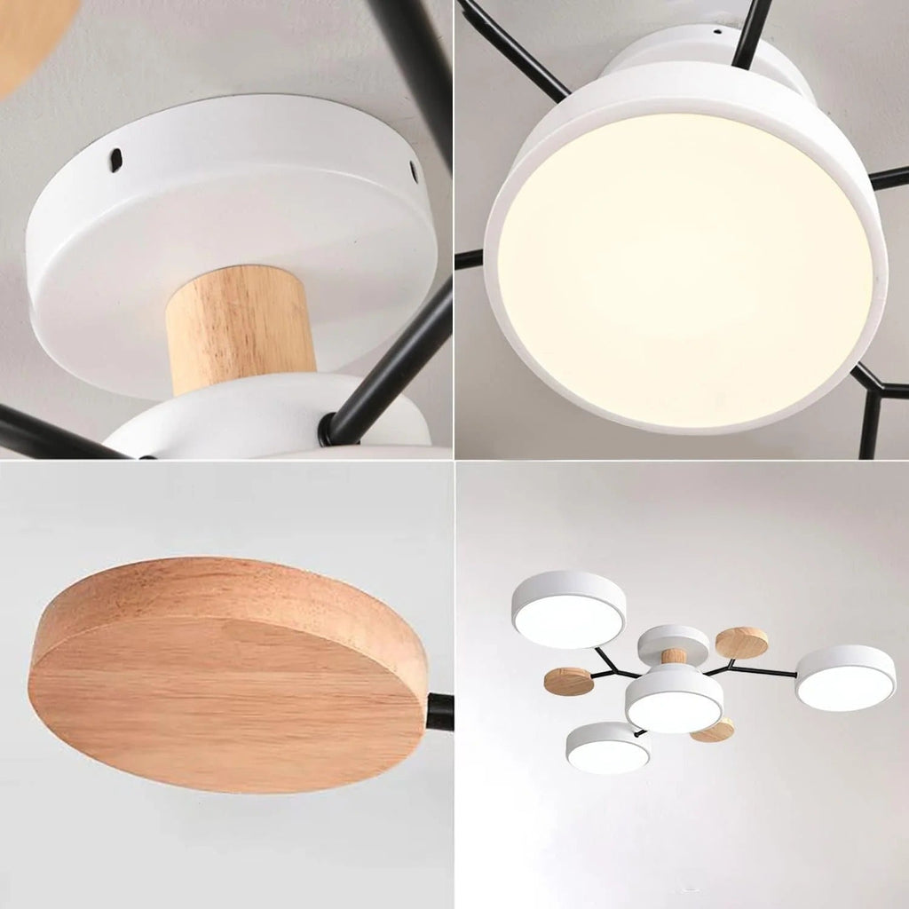 Moderne LED-Deckenleuchte mit mehreren Leuchtquellen für den Innenbereich