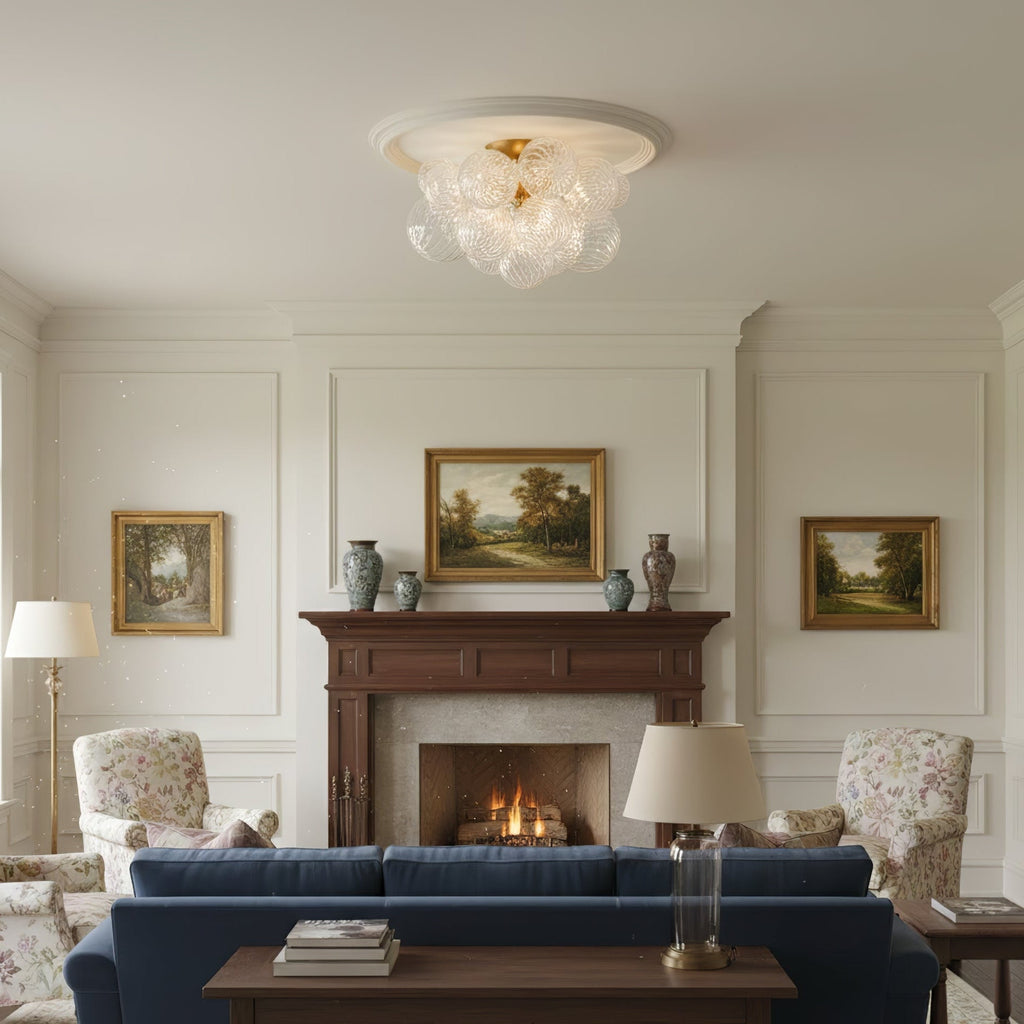 Orb Cluster Ceiling Light with Sculptural Frame