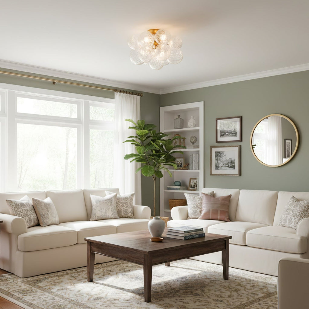 Orb Cluster Ceiling Light with Sculptural Frame