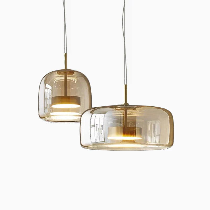 Contemporary Glass Pendant Light Adjustable Hanging Ceiling Light