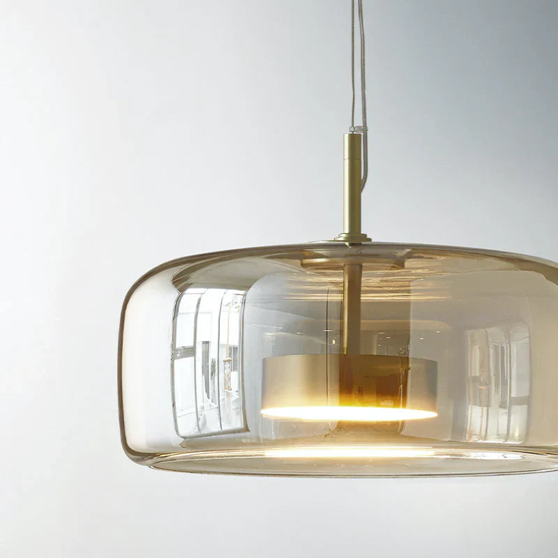 Contemporary Glass Pendant Light Adjustable Hanging Ceiling Light