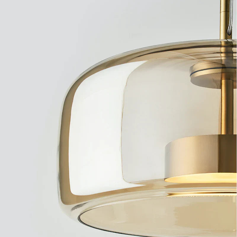 Contemporary Glass Pendant Light Adjustable Hanging Ceiling Light