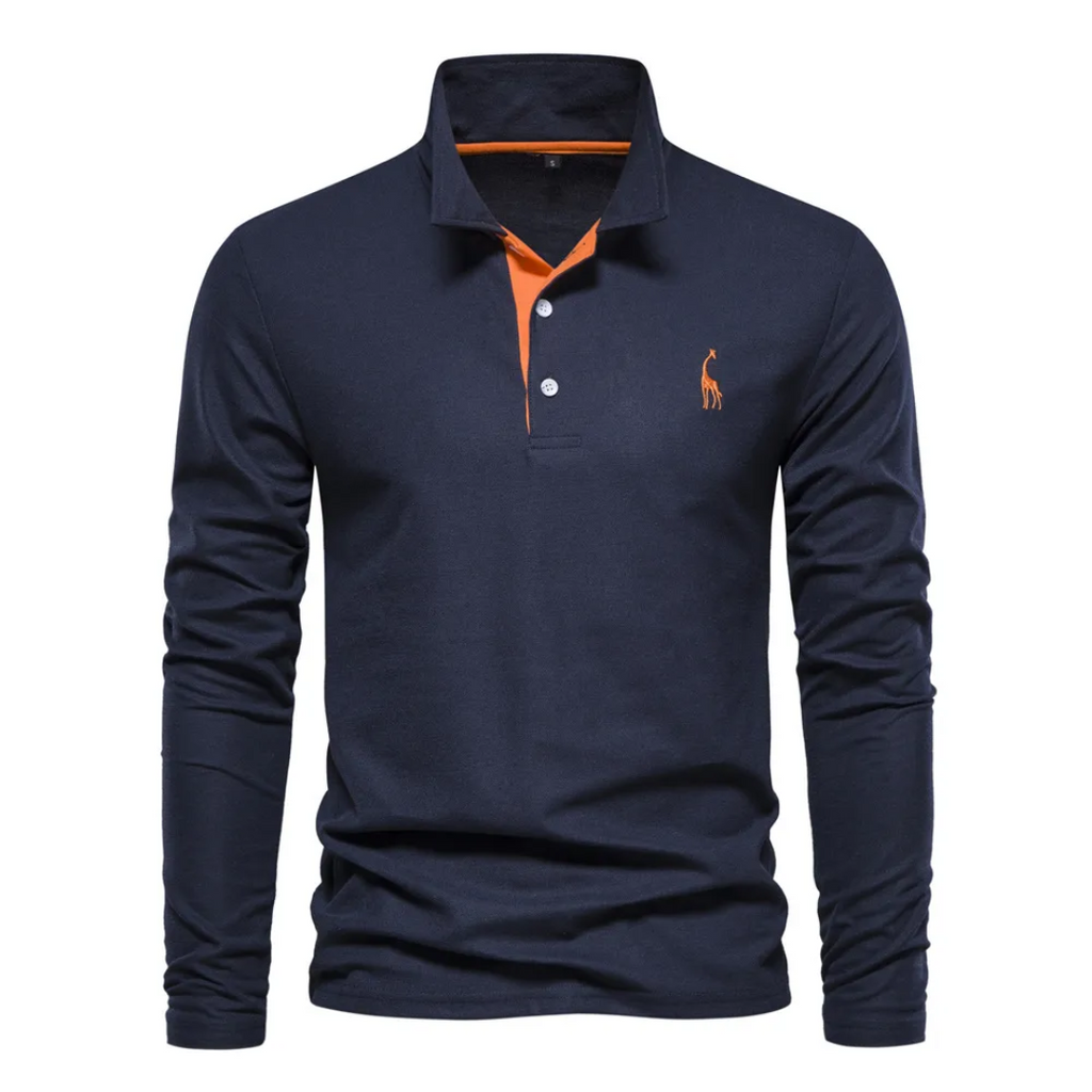 Mens Casual Polo Shirt | Long Sleeve Classic Fit