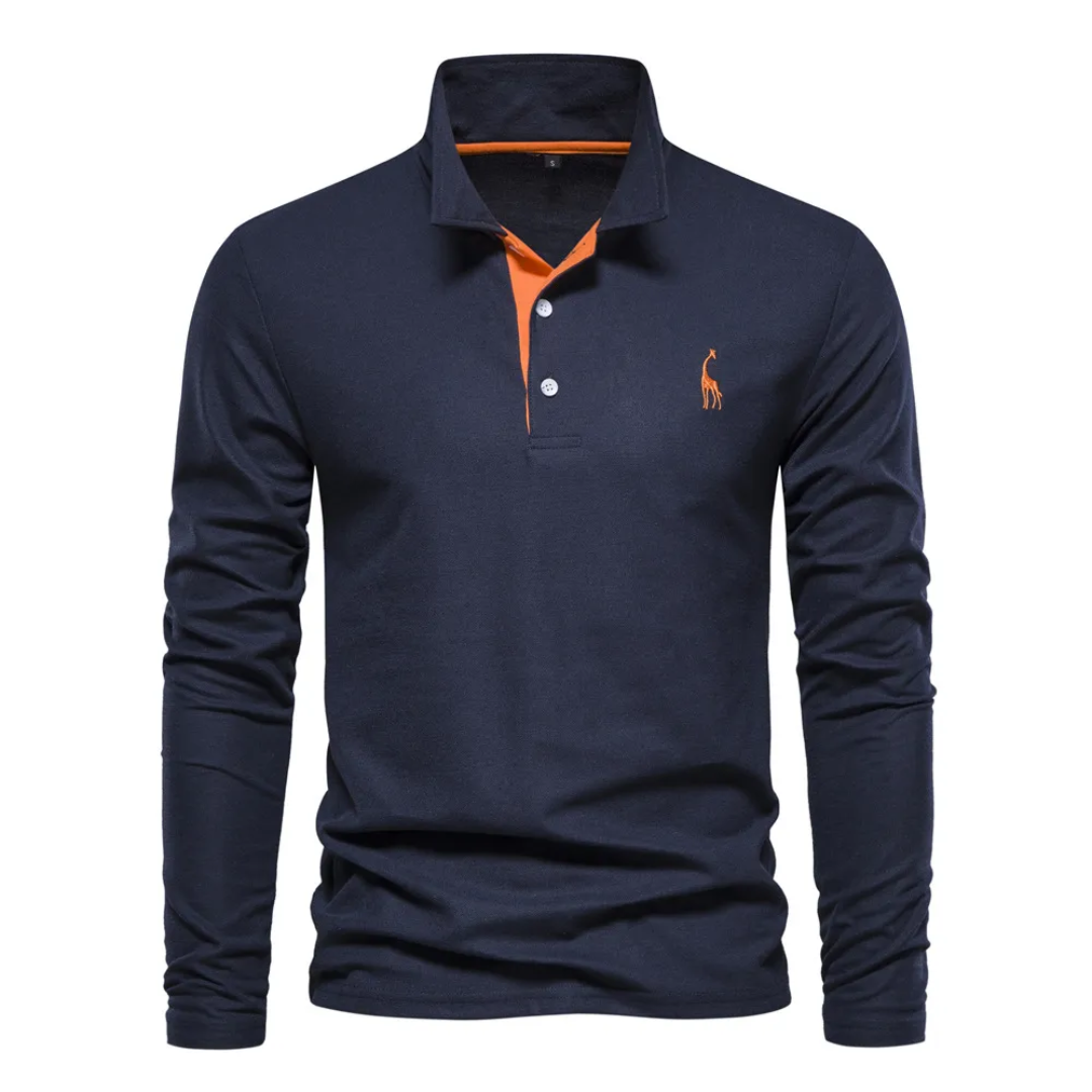 Mens Casual Polo Shirt | Long Sleeve Classic Fit