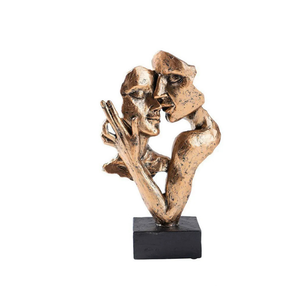 Abstract Kiss Sculpture Modern Artistic Embrace Decor