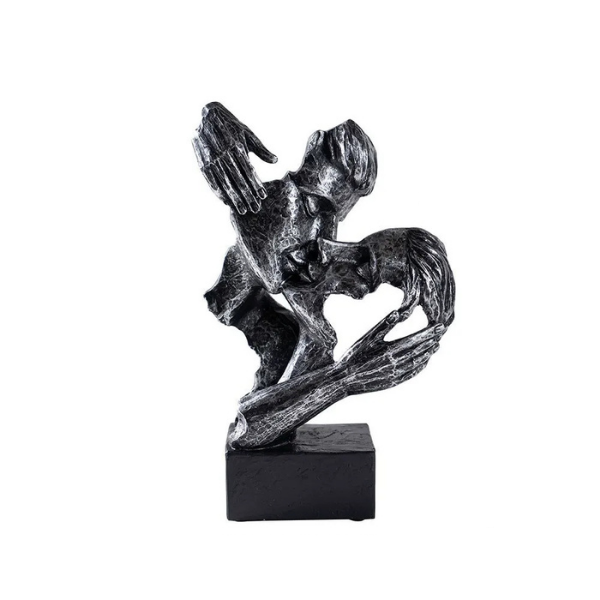 Abstract Kiss Sculpture Modern Artistic Embrace Decor