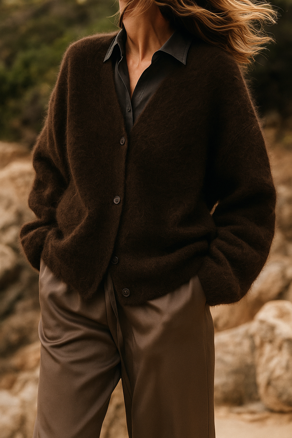 Womens Knit Cardigan | Relaxed Open Front