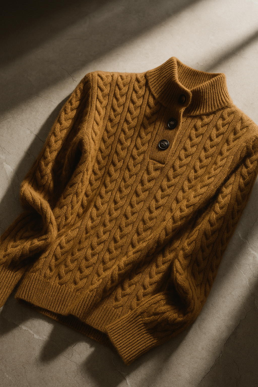 Womens Half Zip Knit Sweater | Button Collar Style