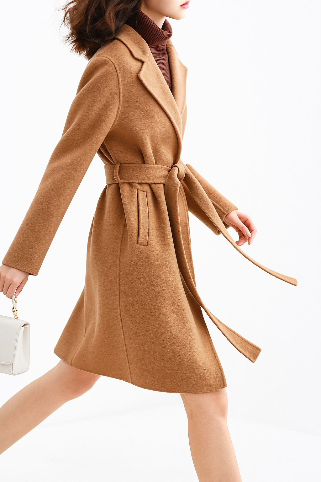 Womens Belted Coat | Midi Length Winter Style