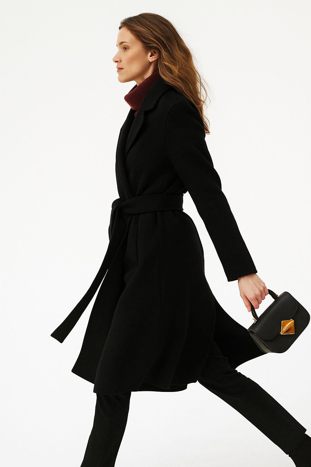 Womens Belted Coat | Midi Length Winter Style