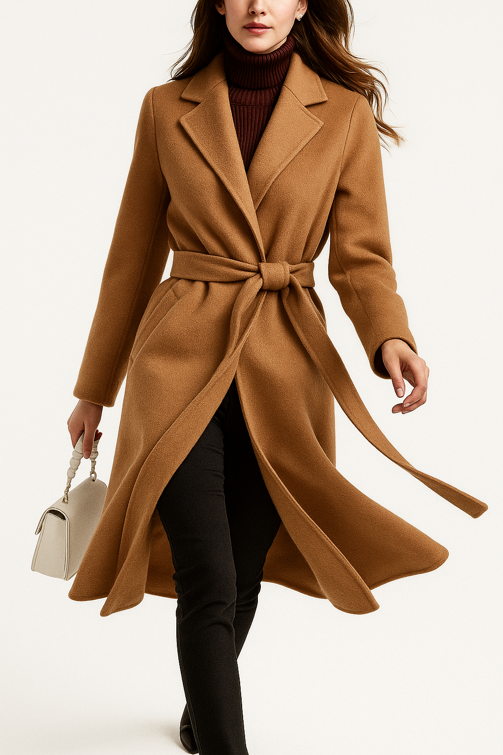Womens Belted Coat | Midi Length Winter Style