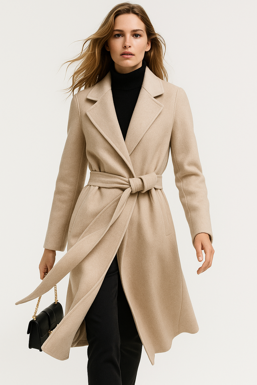 Womens Belted Coat | Midi Length Winter Style