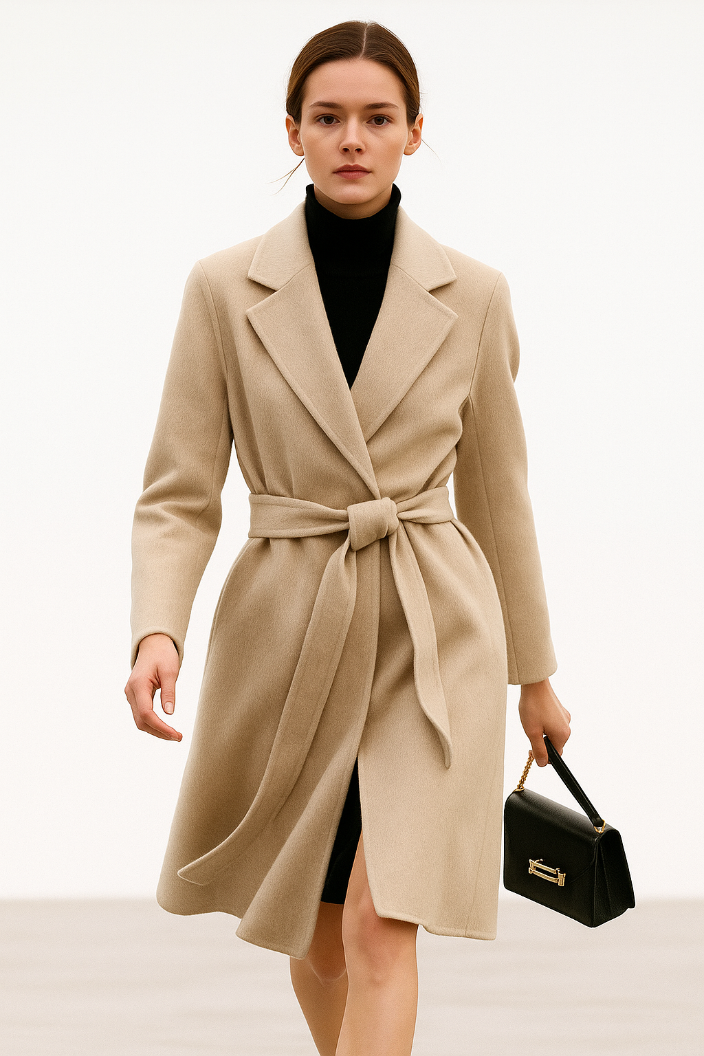 Womens Belted Coat | Midi Length Winter Style