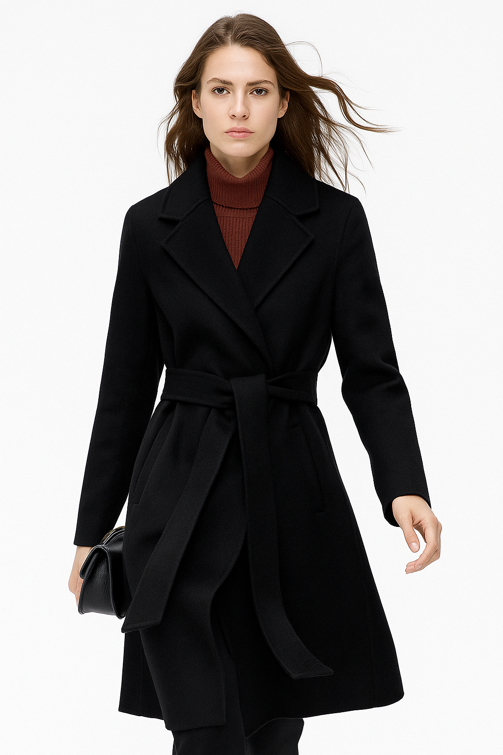 Womens Belted Coat | Midi Length Winter Style