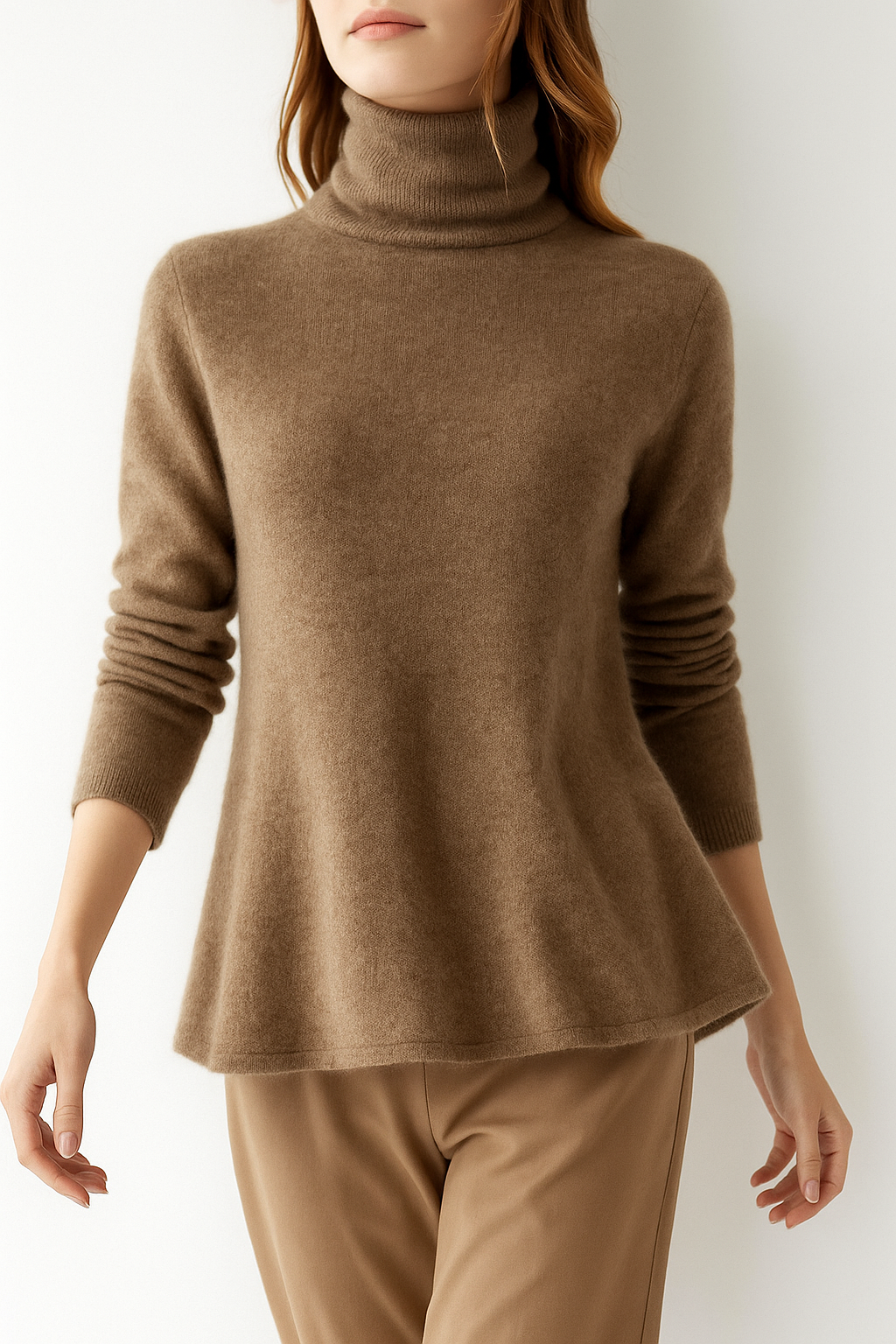 Women’s Ribbed Knit Turtleneck Top | Long Sleeve