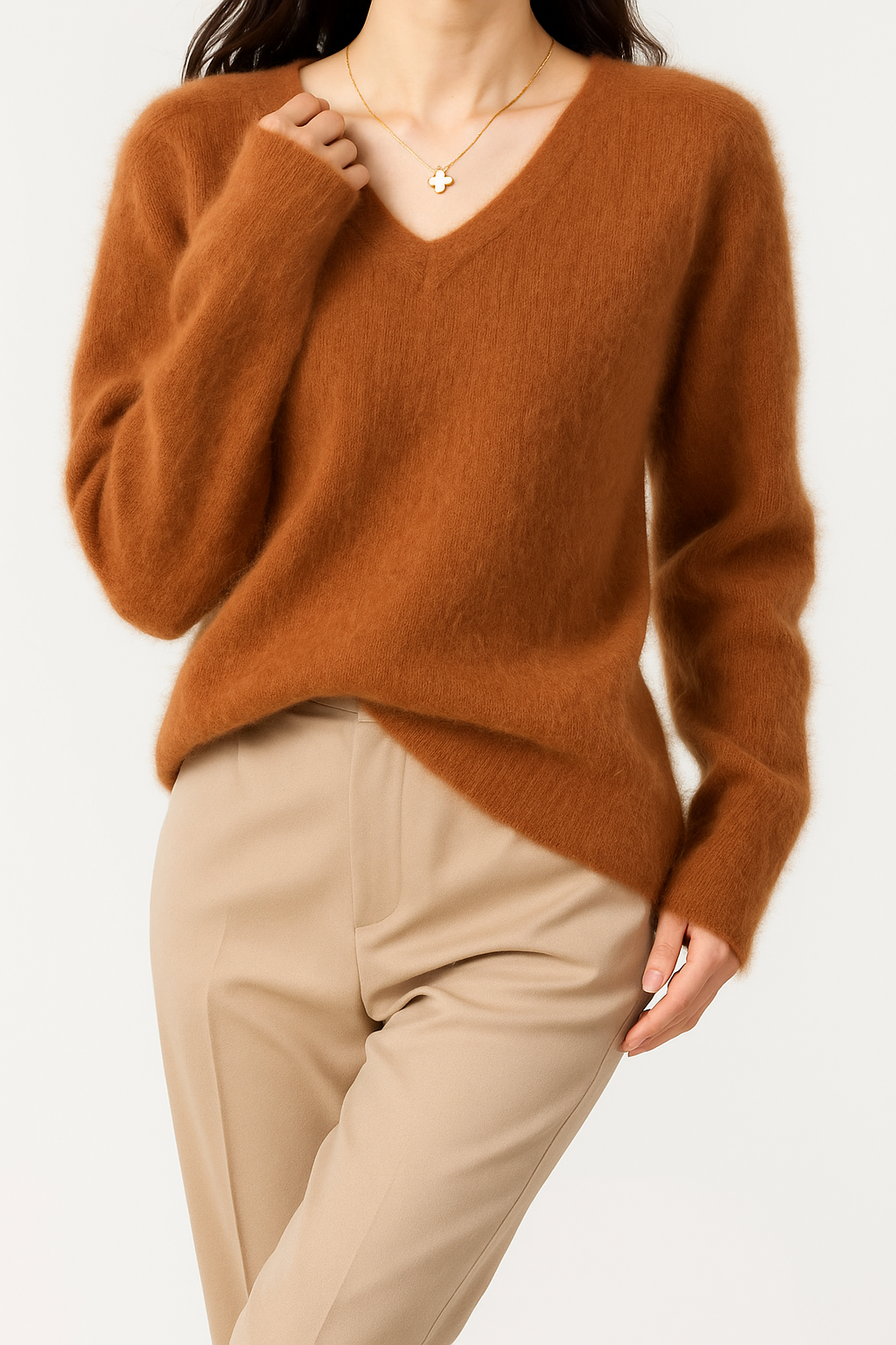 Womens Knit Pullover | V Neck Seasonal Top
