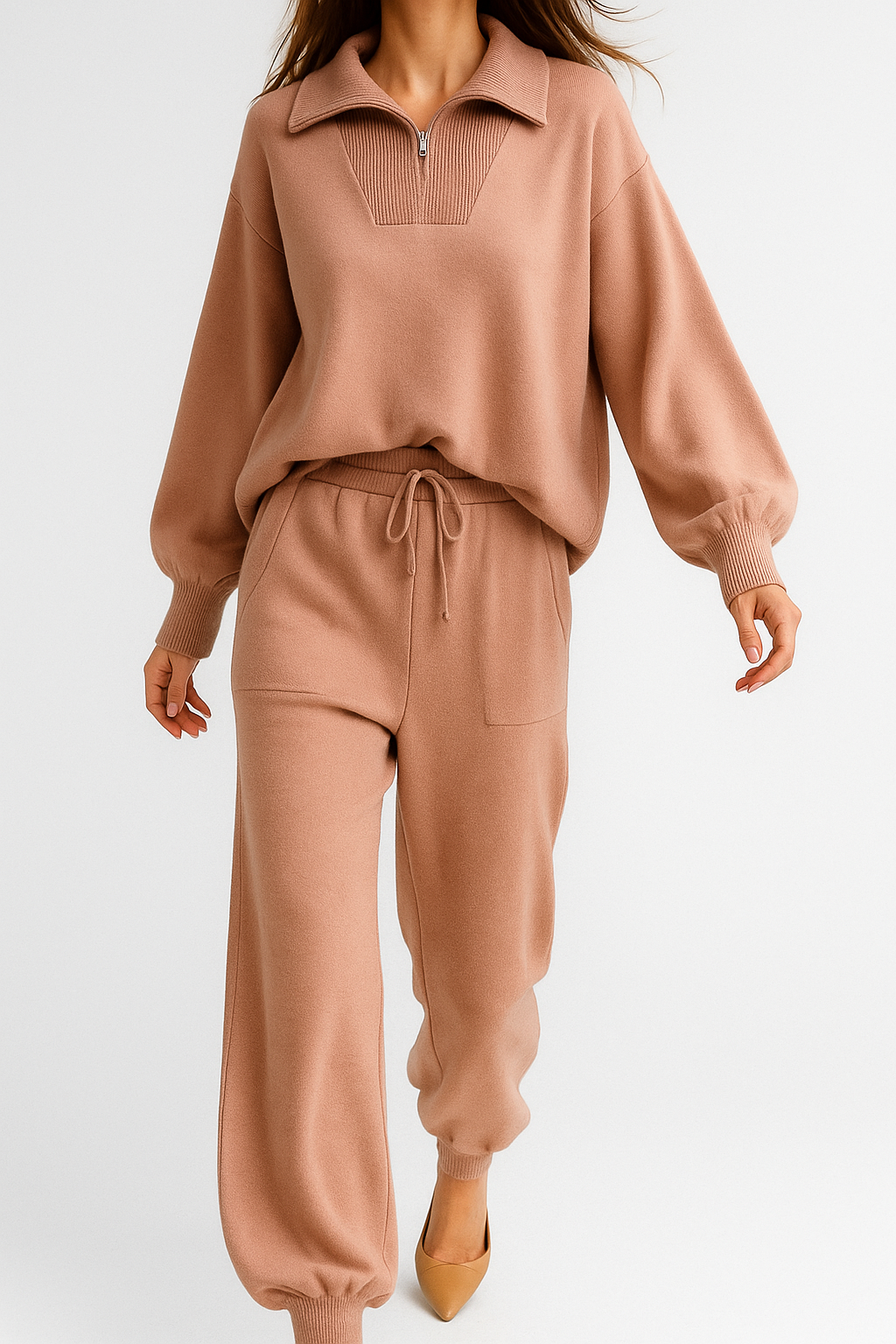 Womens Half Zip Casualwear Set | Relaxed Fit