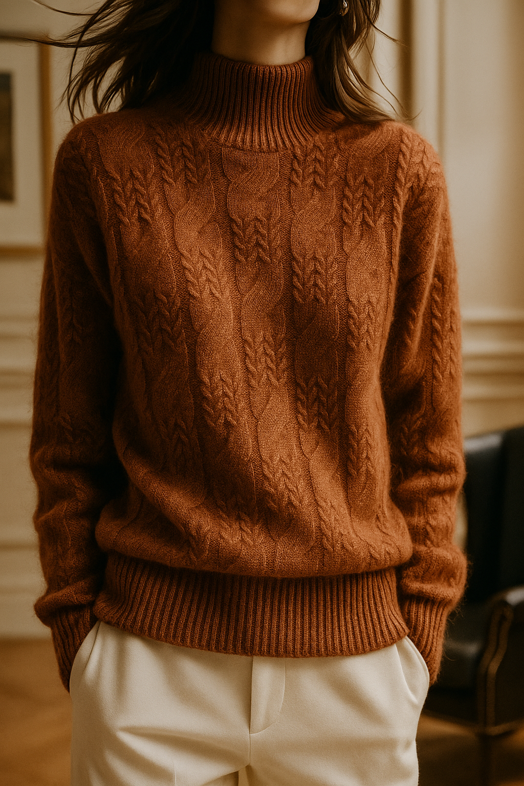 Womens Cable Knit Sweater | Seasonal Long Sleeve Top
