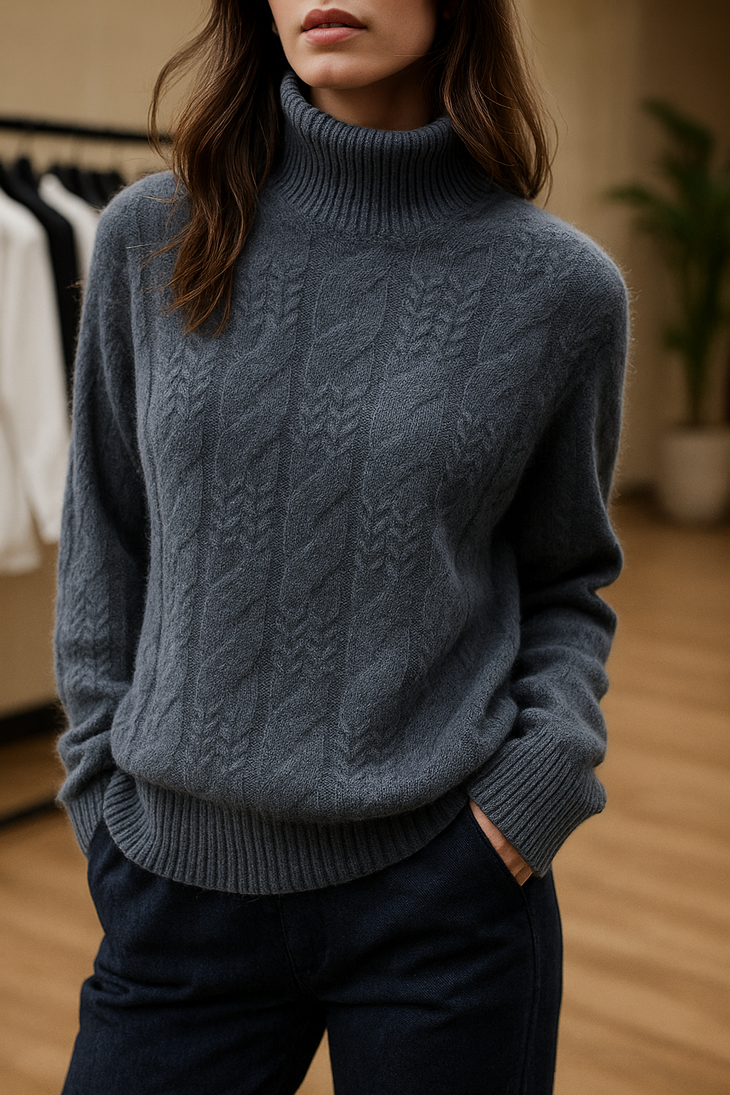 Womens Cable Knit Sweater | Seasonal Long Sleeve Top