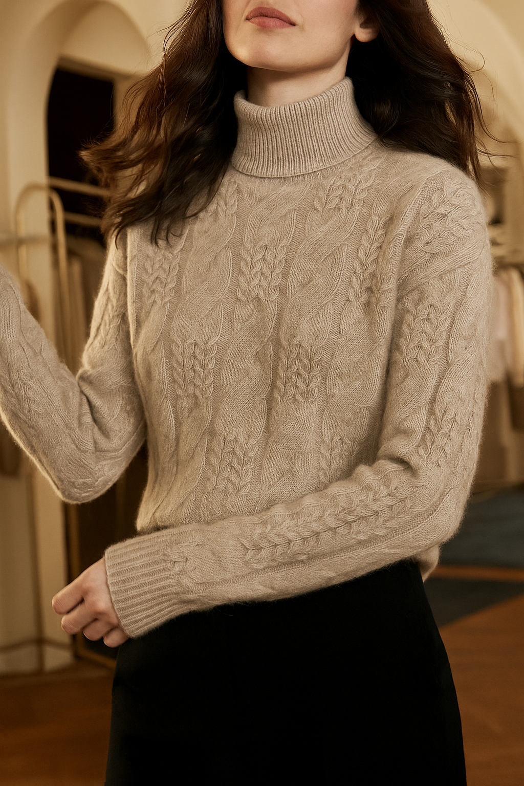 Womens Cable Knit Sweater | Seasonal Long Sleeve Top