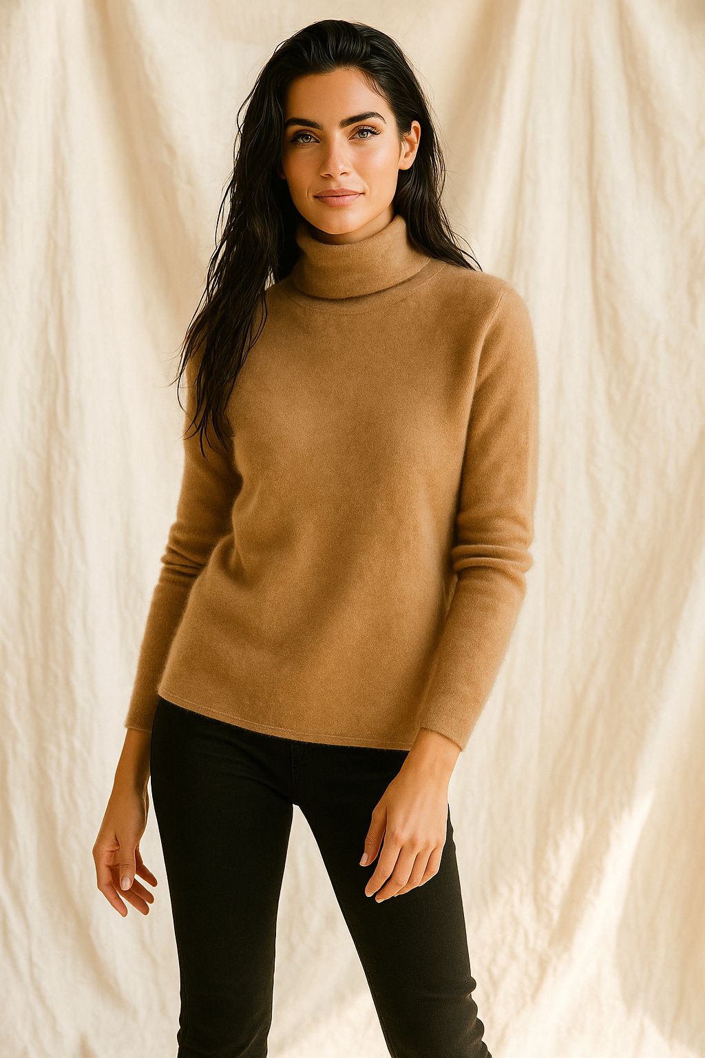 Women’s Ribbed Knit Turtleneck Top | Long Sleeve
