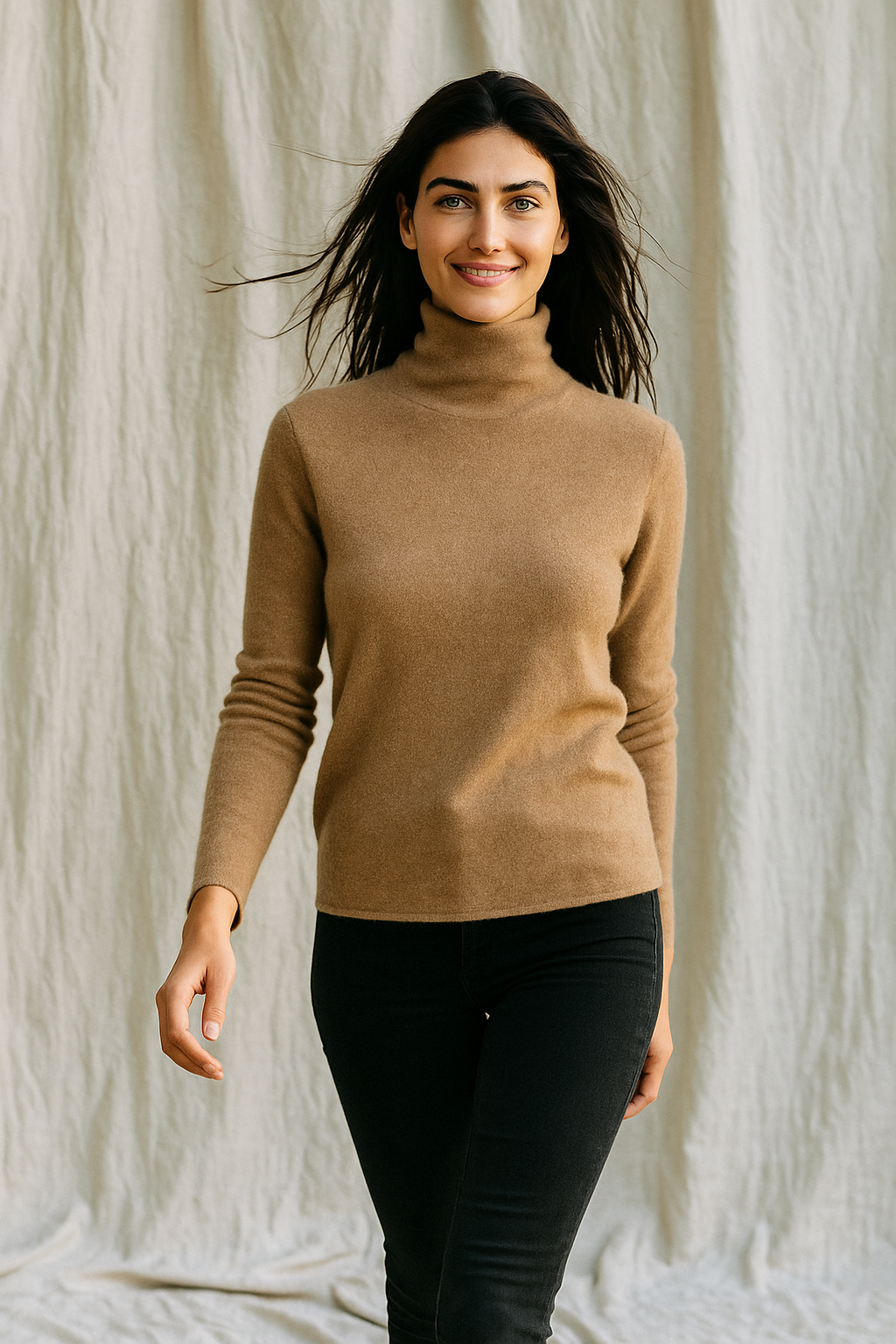 Women’s Ribbed Knit Turtleneck Top | Long Sleeve