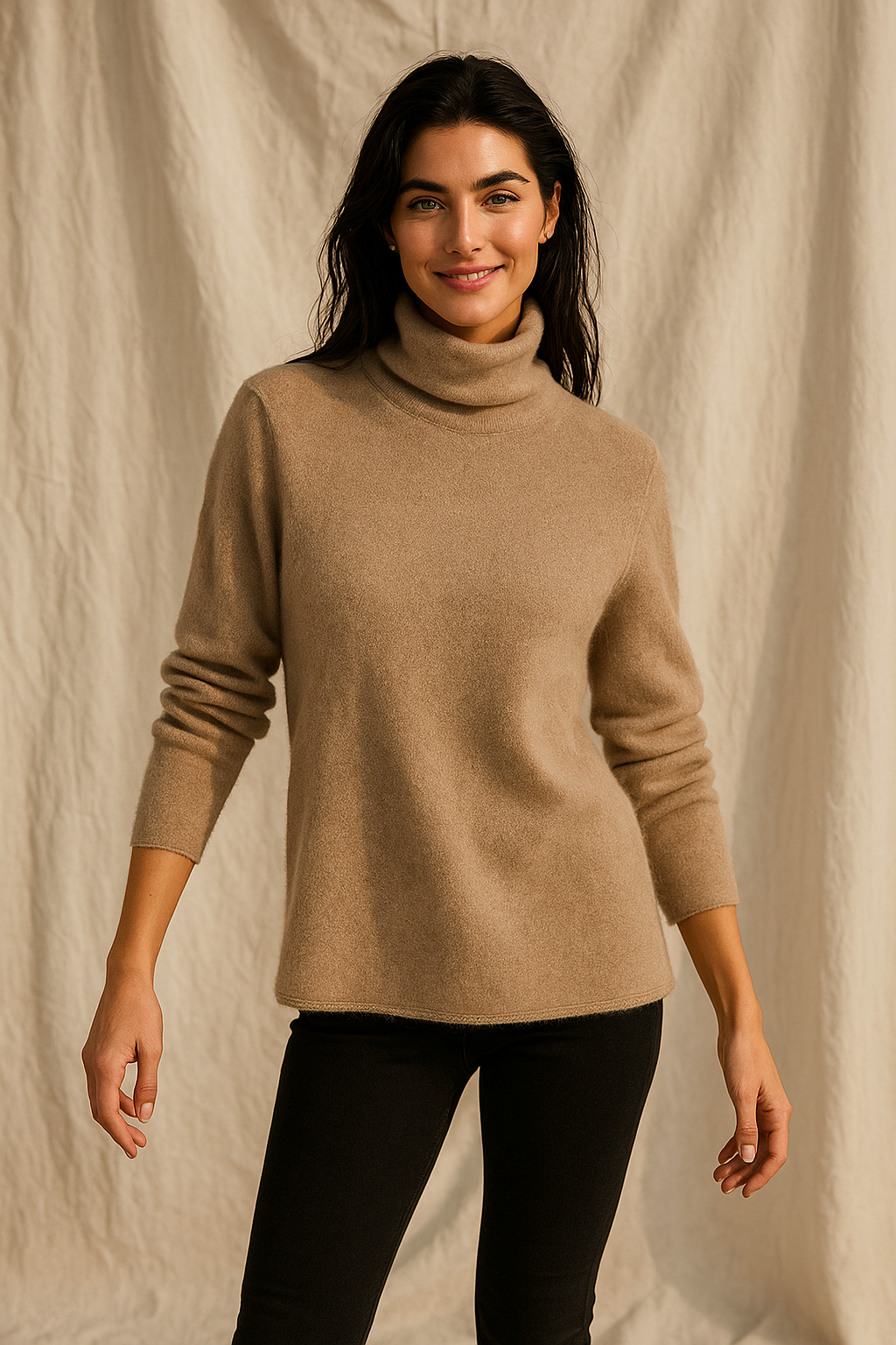 Women’s Ribbed Knit Turtleneck Top | Long Sleeve