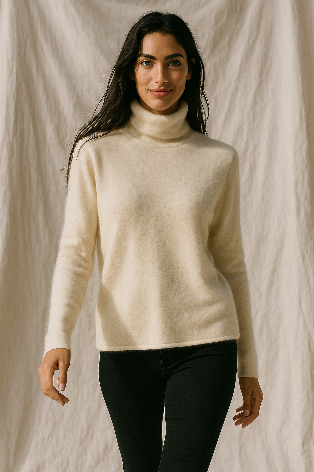 Women’s Ribbed Knit Turtleneck Top | Long Sleeve