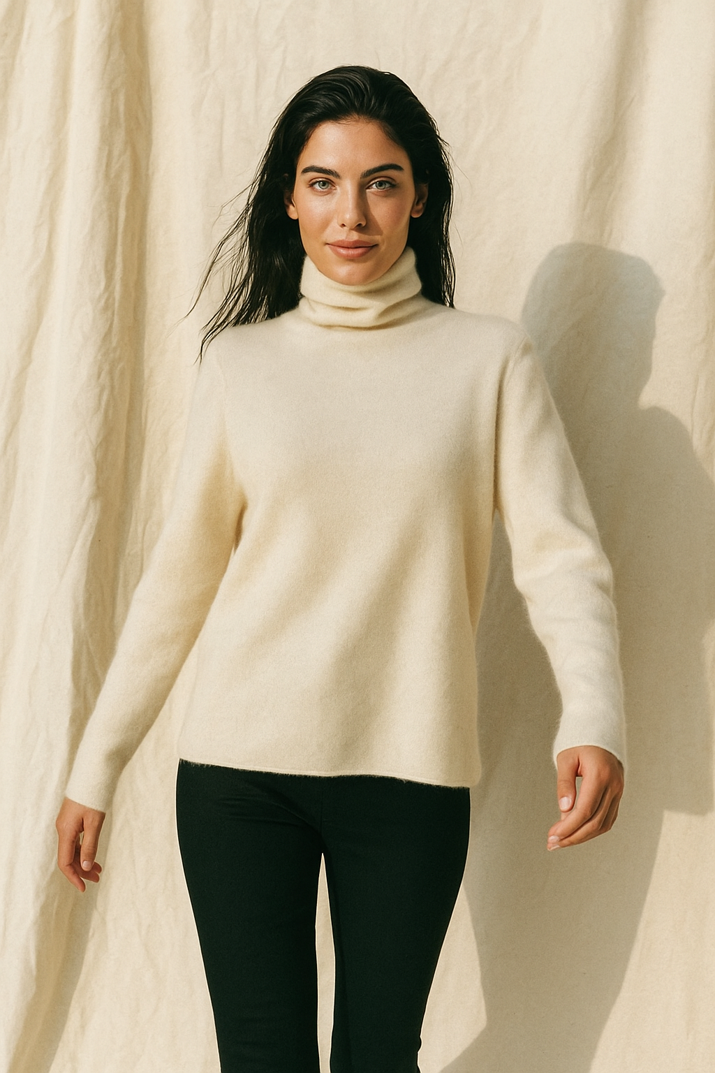 Women’s Ribbed Knit Turtleneck Top | Long Sleeve