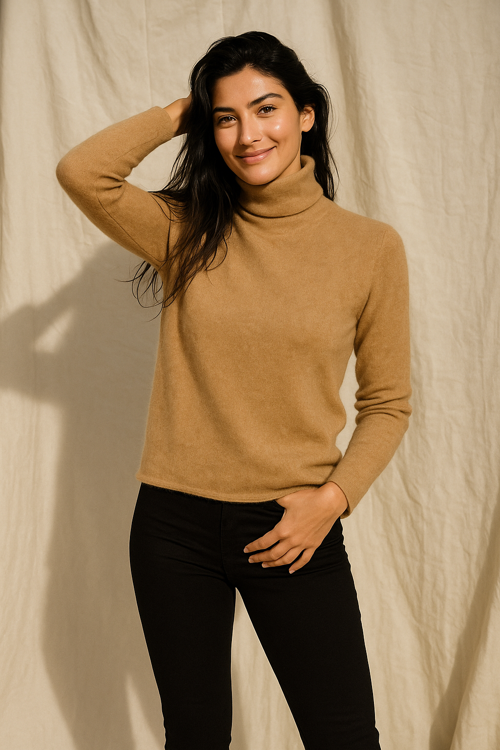 Women’s Ribbed Knit Turtleneck Top | Long Sleeve