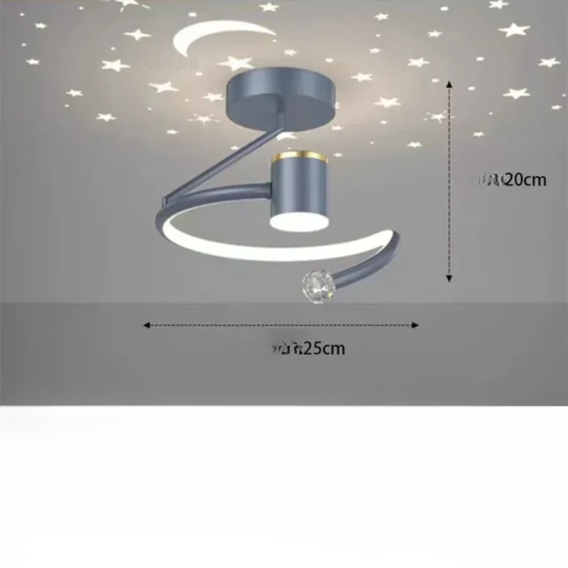 LED-Deckenleuchte mit Sterneneffekt, dimmbar, moderne Schlafzimmerlampe