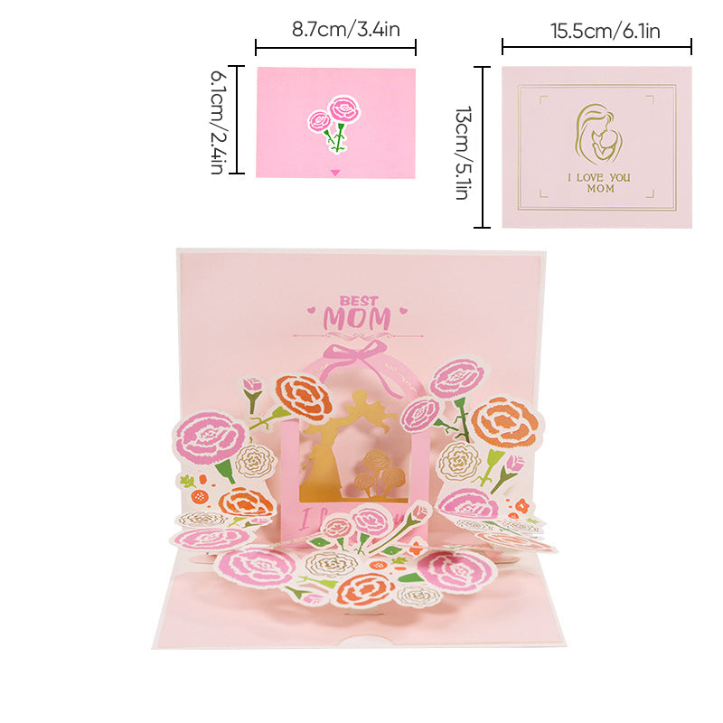 3D Blomster Pop-up Hilsen Kort – Gave til Mors Dag