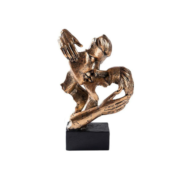 Abstract Kiss Sculpture Modern Artistic Embrace Decor