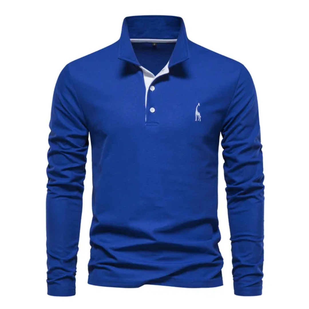 Mens Casual Polo Shirt | Long Sleeve Classic Fit