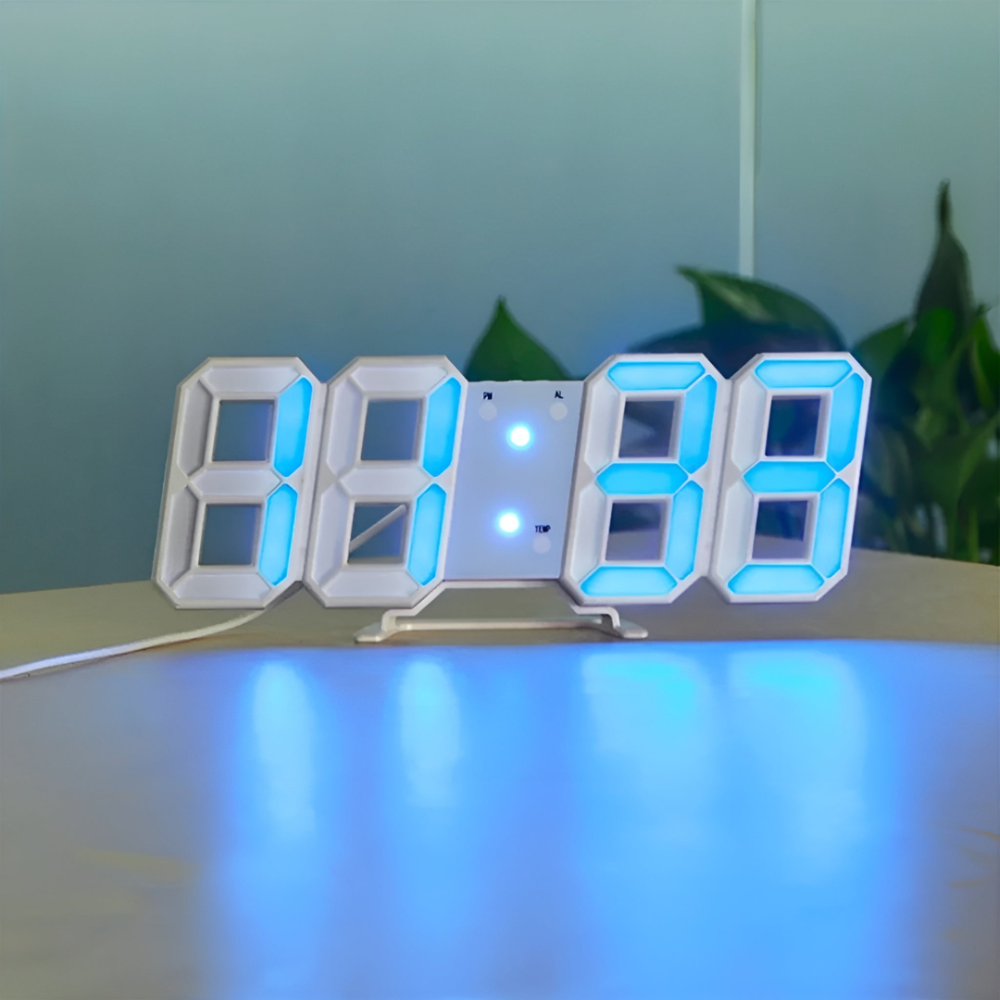 Moderne digitale Wanduhr mit großen LED-Zahlen