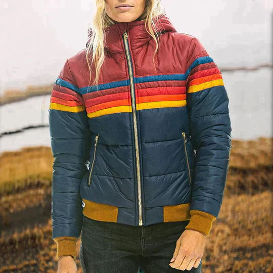 Women’s Striped Quilted Jacket | Casual Outerwear Design