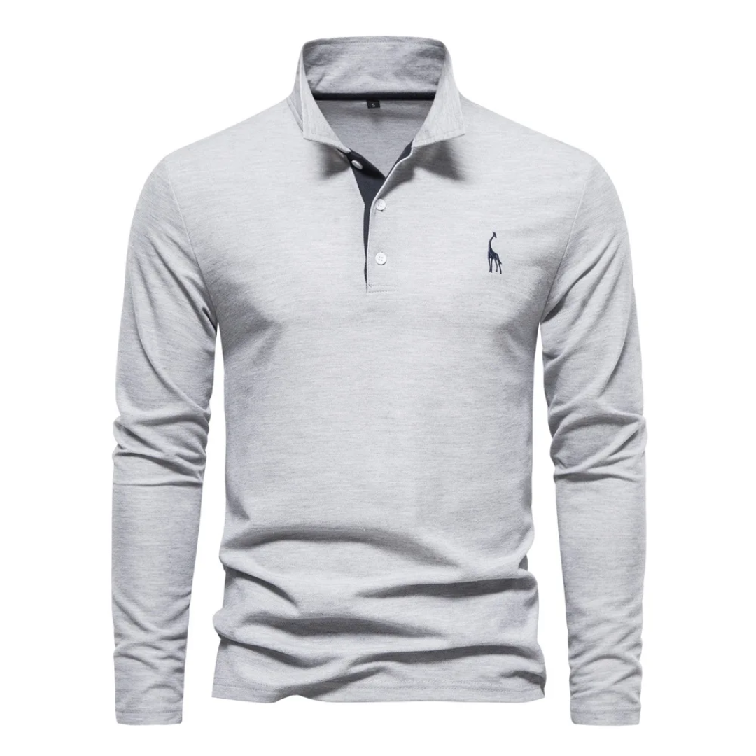 Mens Casual Polo Shirt | Long Sleeve Classic Fit