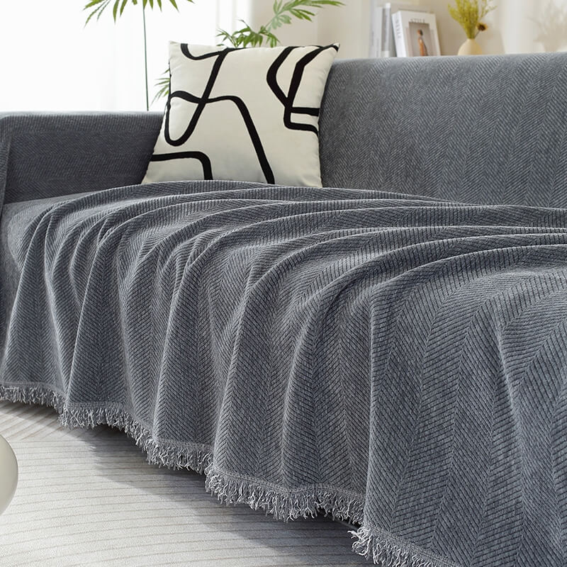 Sofa Throw Cover Patterned Design With Tassel Finish