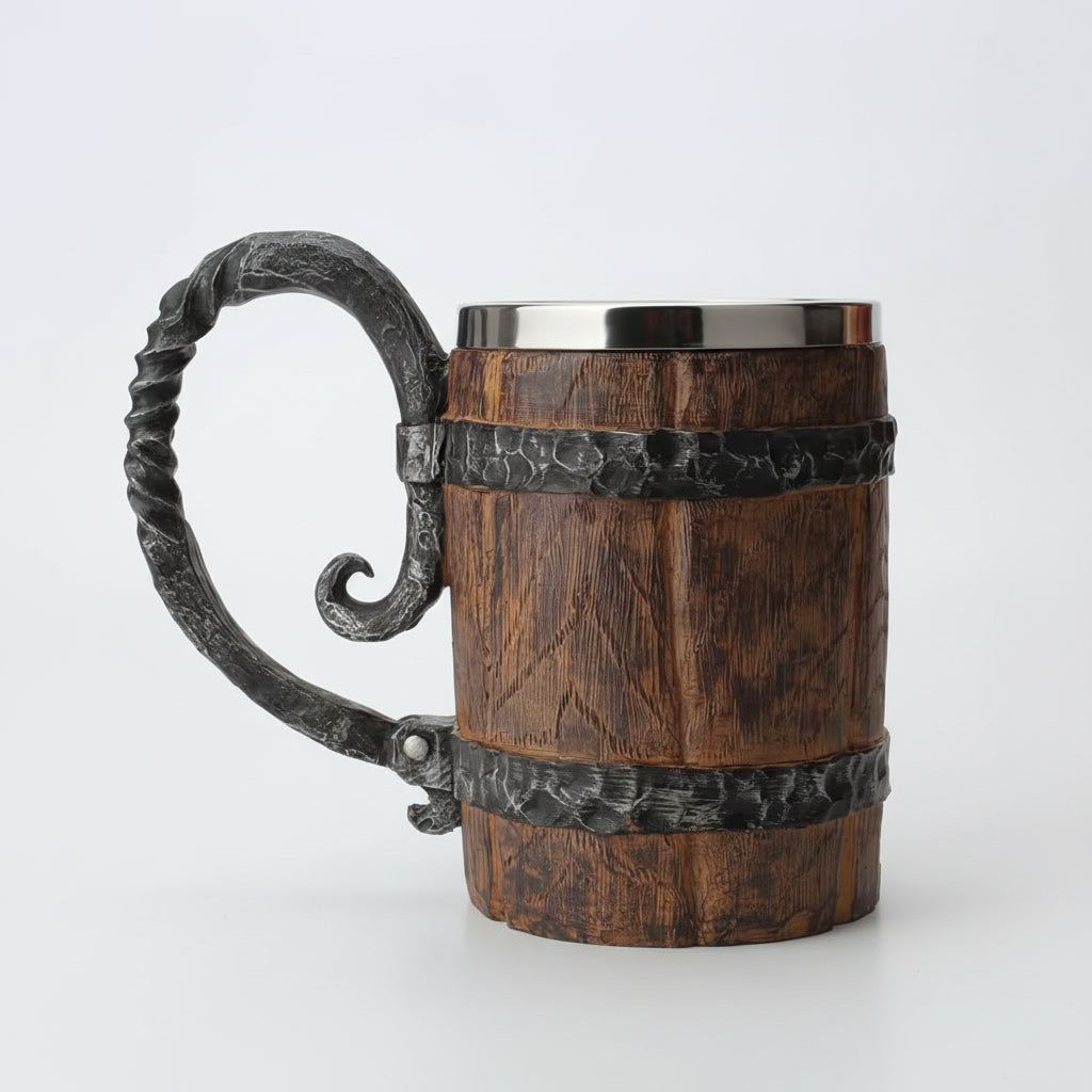 Trinkbecher im Wiking Stil mit doppelter Wand, Fassungsvermögen 650 ml