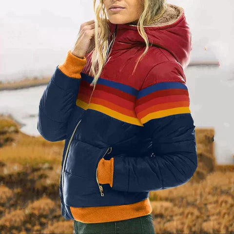 Women’s Striped Quilted Jacket | Casual Outerwear Design