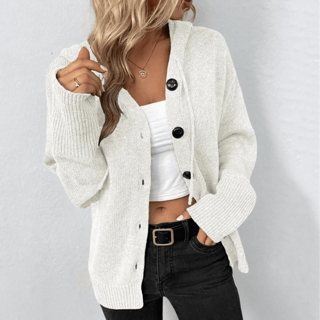 Womens Button Knit Cardigan | Long Sleeve Layer