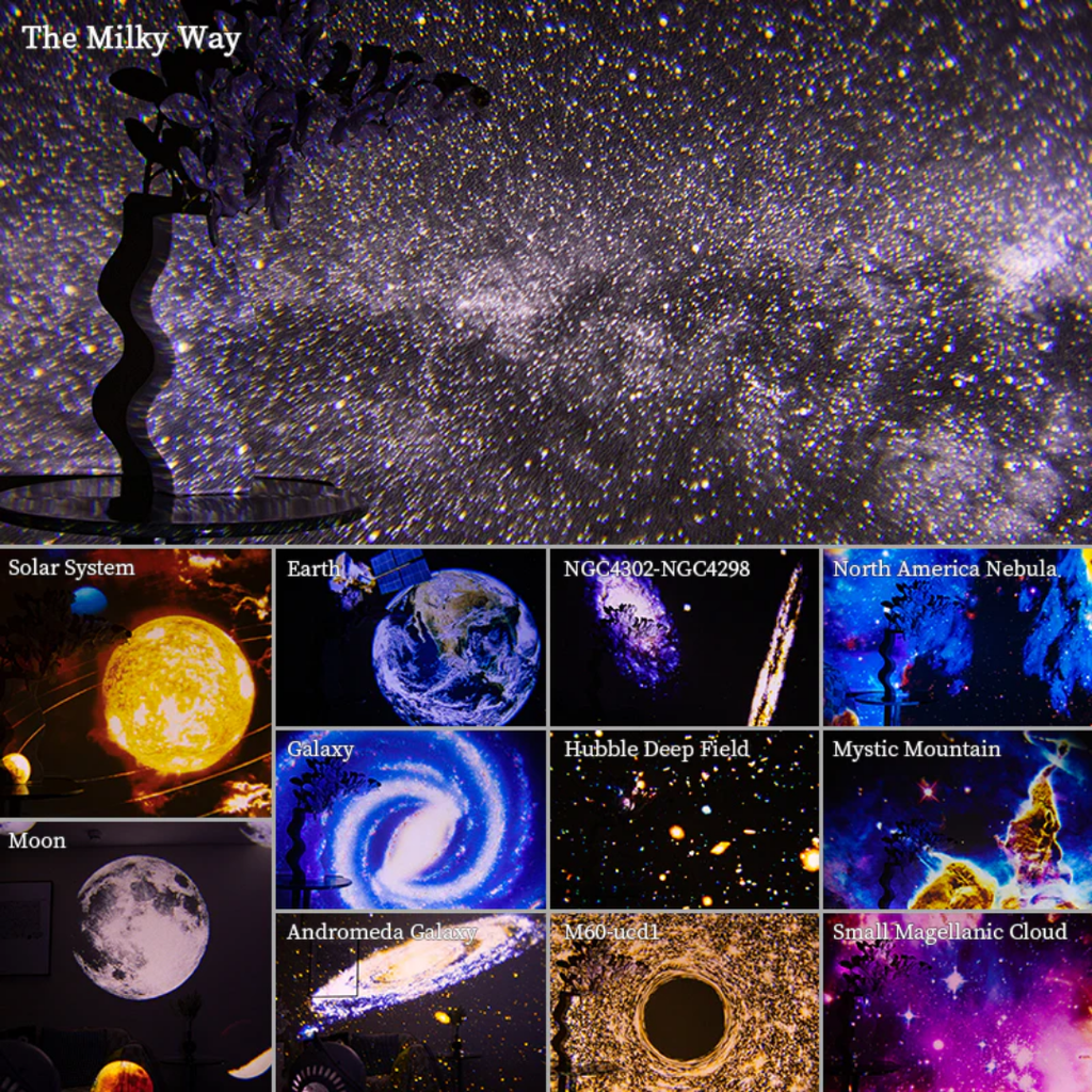 Galaxien-Sternprojektor mit 360° Drehung und hochauflösender Projektion