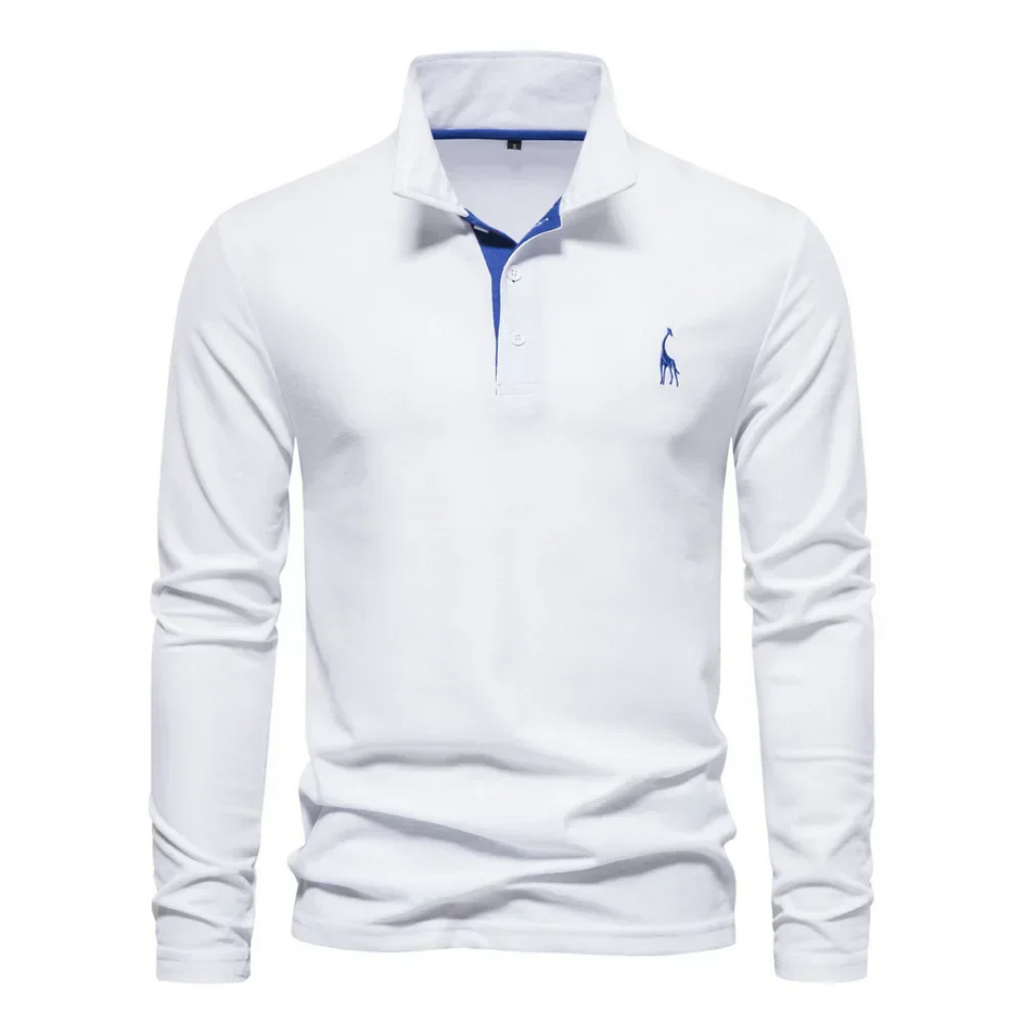 Mens Casual Polo Shirt | Long Sleeve Classic Fit